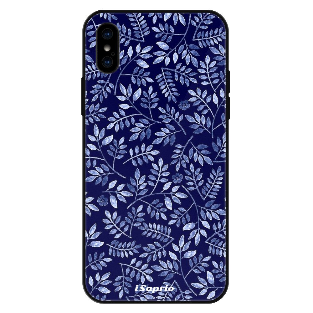 Lesklé puzdro Exclusive iSaprio - Blue Leaves 05 - iPhone X/XS
