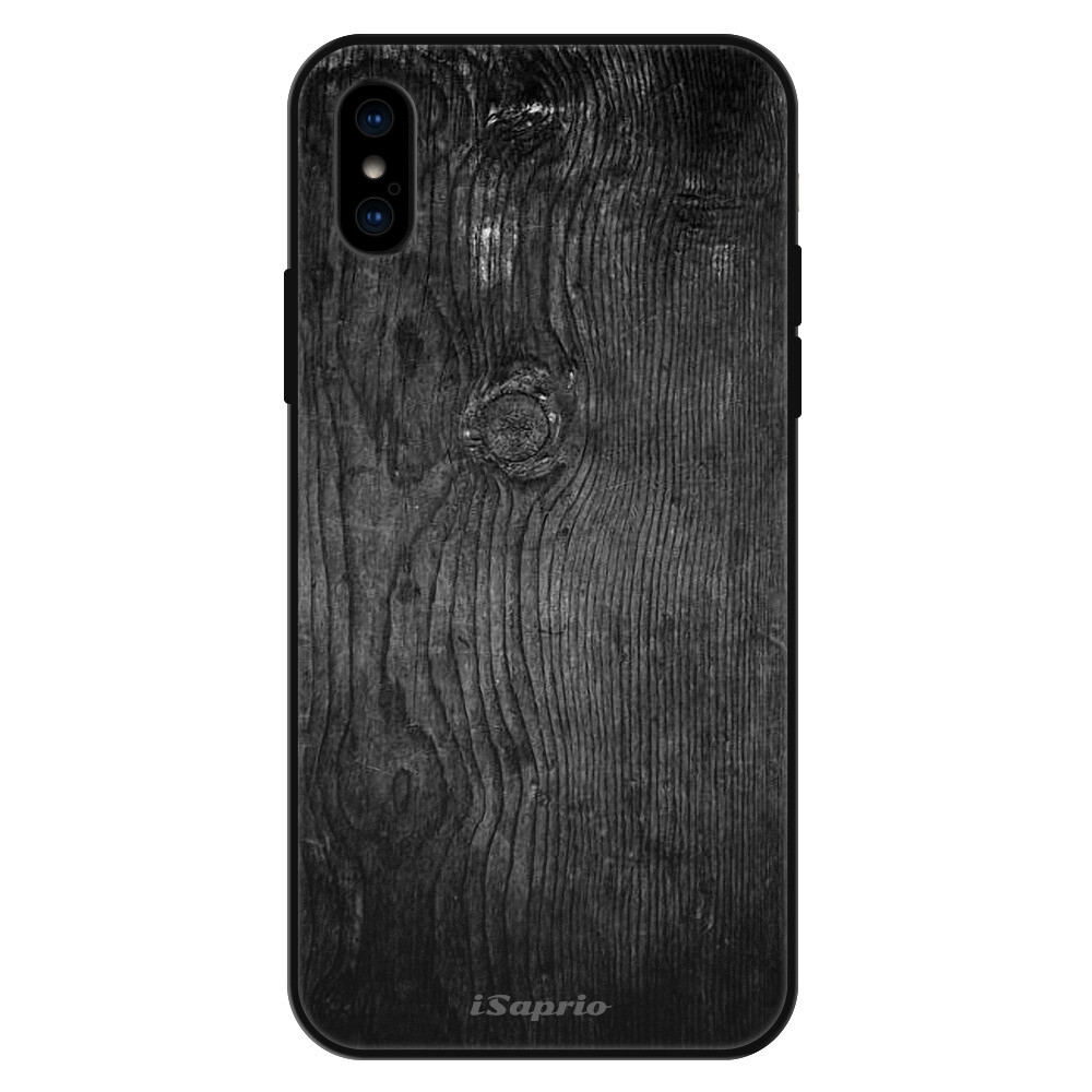Lesklé puzdro Exclusive iSaprio - Black Wood 13 - iPhone X/XS