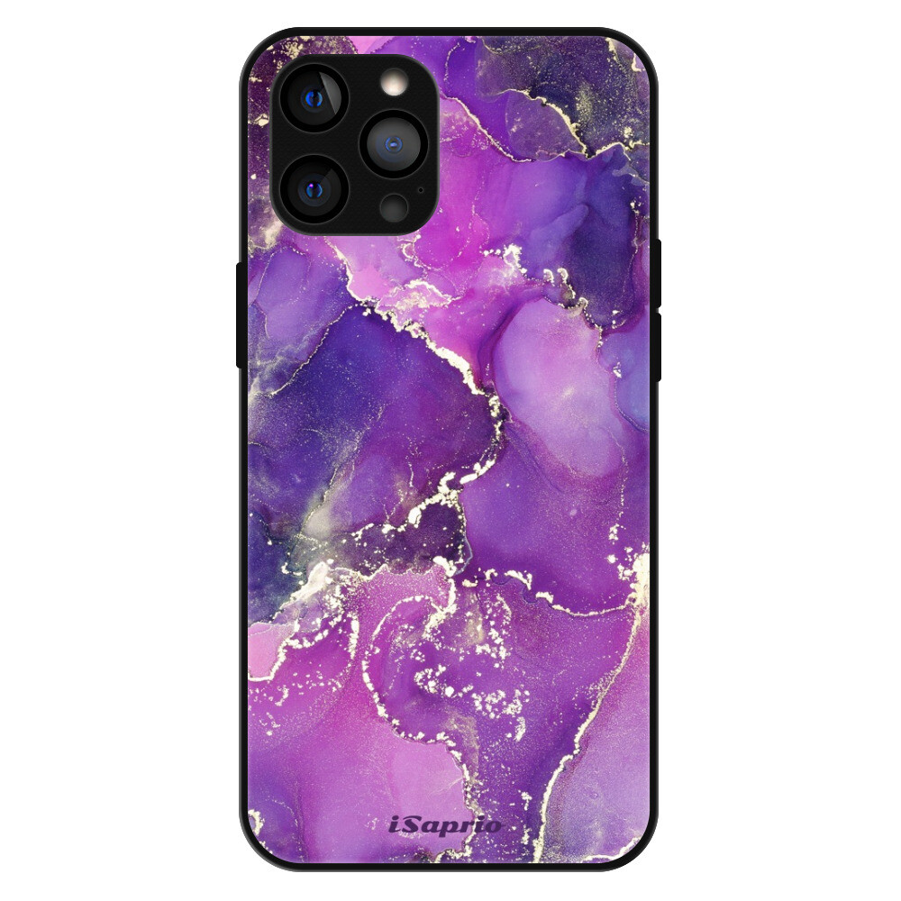 Lesklé puzdro Exclusive iSaprio - Purple Marble 10 - iPhone 12 Pro