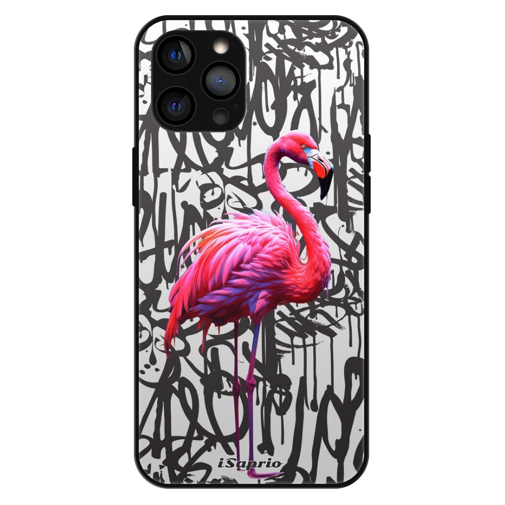 Lesklé puzdro Exclusive iSaprio - Flamingo Graffiti - iPhone 12 Pro