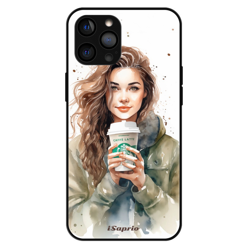 Lesklé puzdro Exclusive iSaprio - Girl With Latte - iPhone 12 Pro