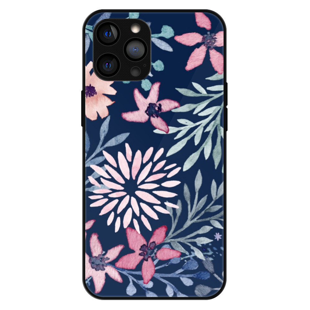 Lesklé puzdro Exclusive iSaprio - Leaves on Blue - iPhone 12 Pro