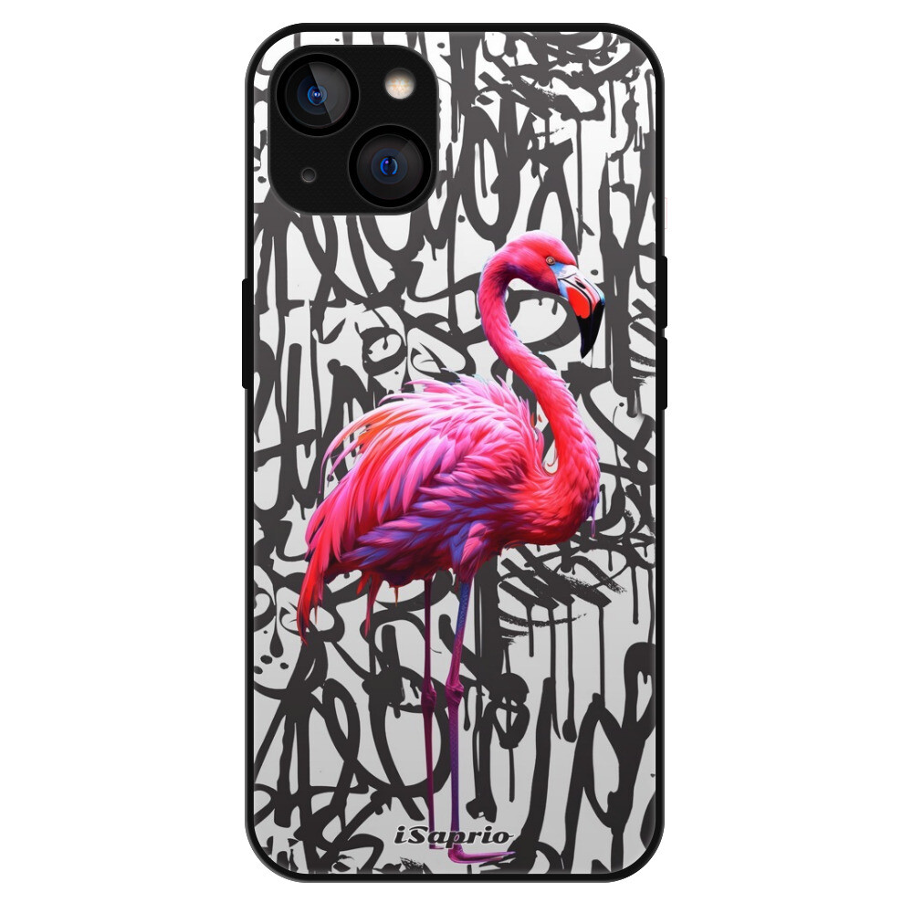 Lesklé puzdro Exclusive iSaprio - Flamingo Graffiti - iPhone 13