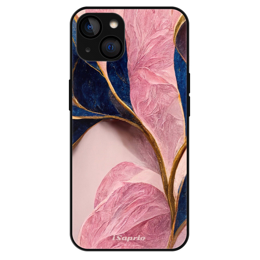 Lesklé puzdro Exclusive iSaprio - Pink Blue Leaves - iPhone 13