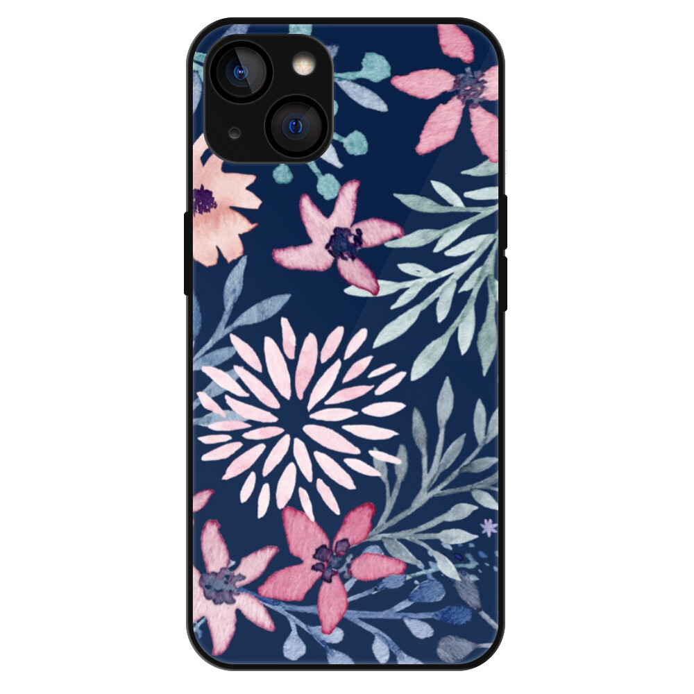 Lesklé puzdro Exclusive iSaprio - Leaves on Blue - iPhone 13