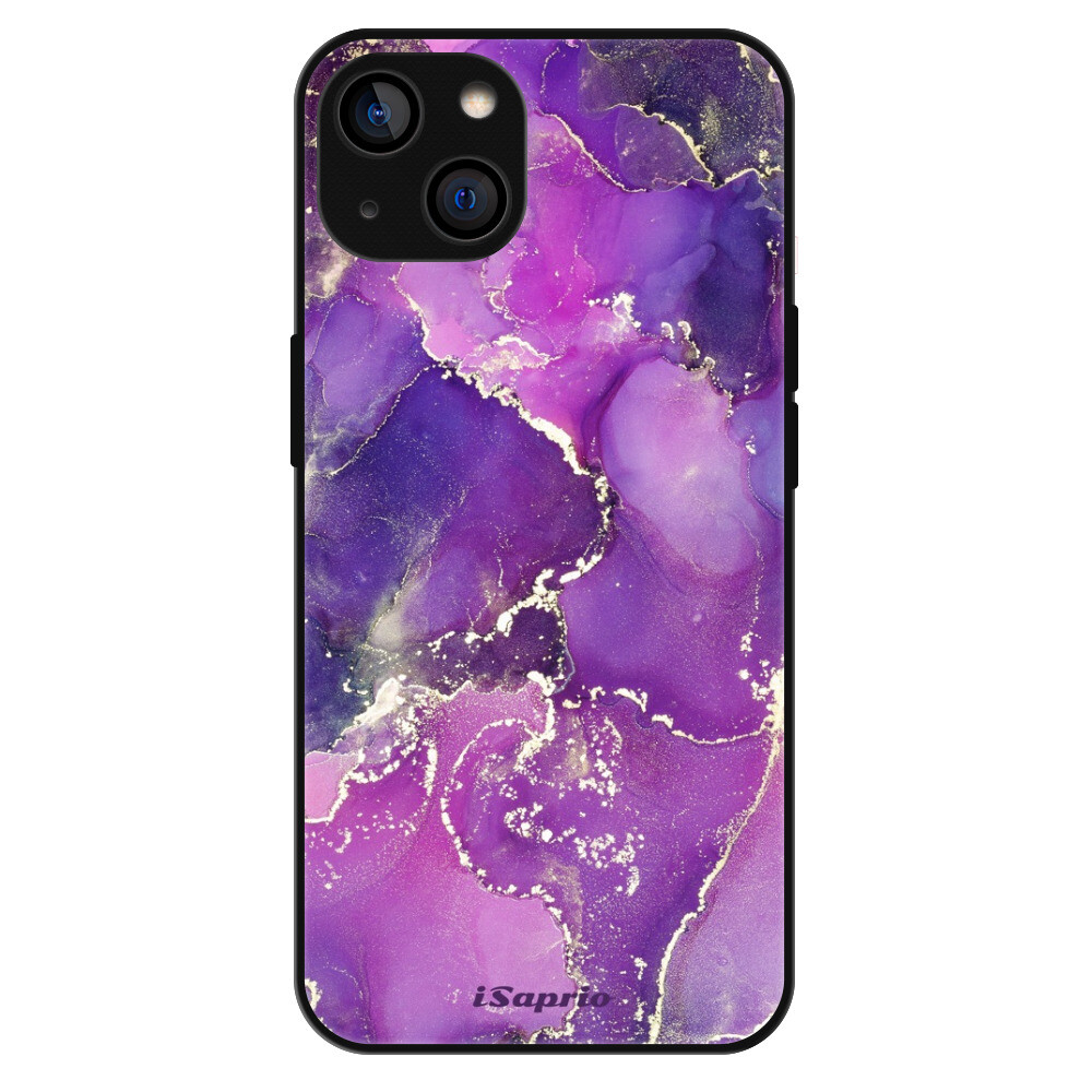 Lesklé puzdro Exclusive iSaprio - Purple Marble 10 - iPhone 14