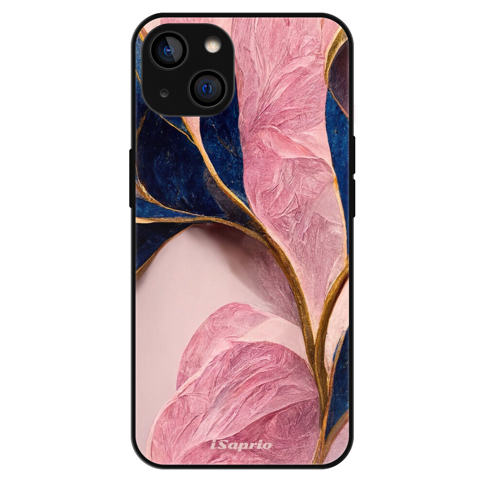 Lesklé puzdro Exclusive iSaprio - Pink Blue Leaves - iPhone 14