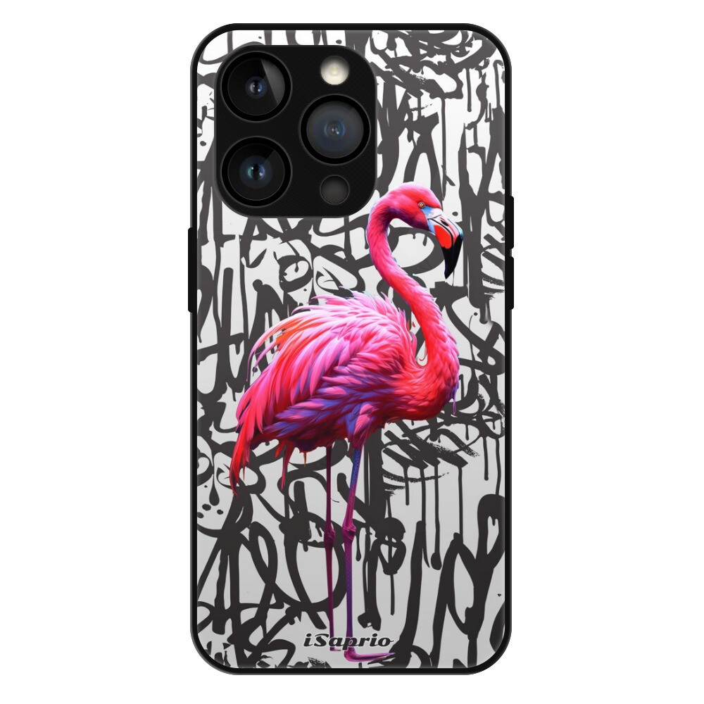 Lesklé puzdro Exclusive iSaprio - Flamingo Graffiti - iPhone 14 Pro