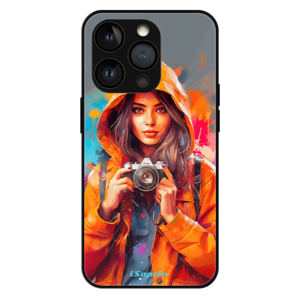 Lesklé puzdro Exclusive iSaprio - Girl with Camera - iPhone 14 Pro