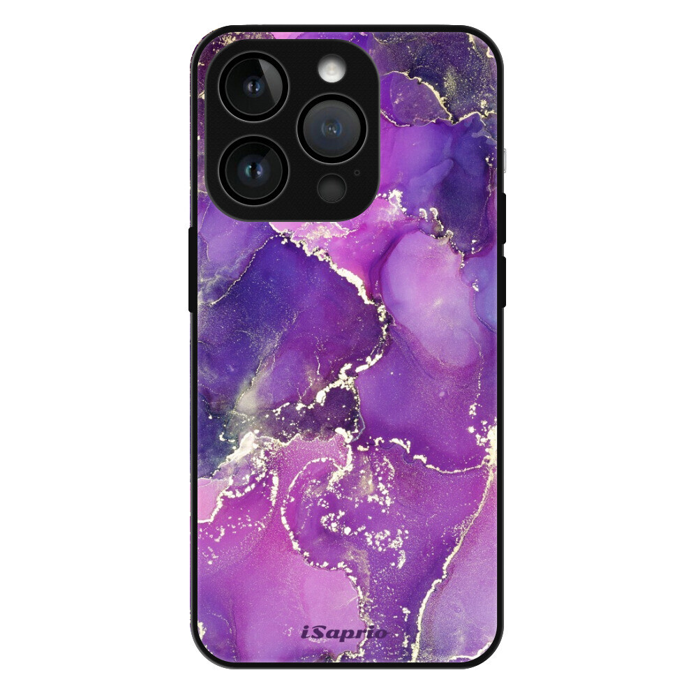 Lesklé puzdro Exclusive iSaprio - Purple Marble 10 - iPhone 15 Pro