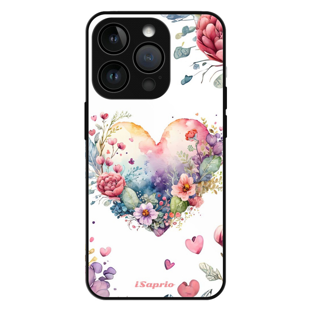Lesklé puzdro Exclusive iSaprio - Floral Heart - iPhone 15 Pro