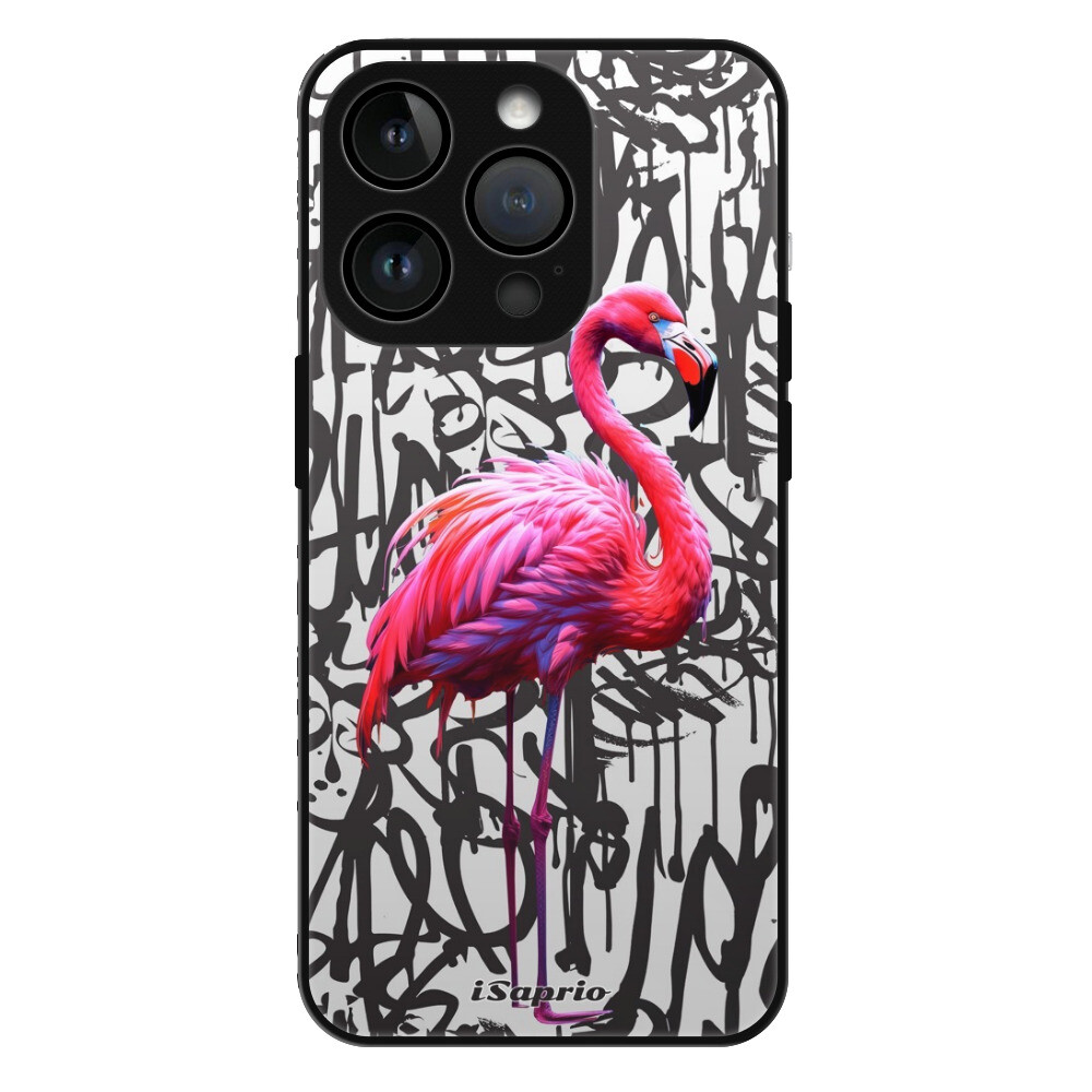 Lesklé puzdro Exclusive iSaprio - Flamingo Graffiti - iPhone 15 Pro
