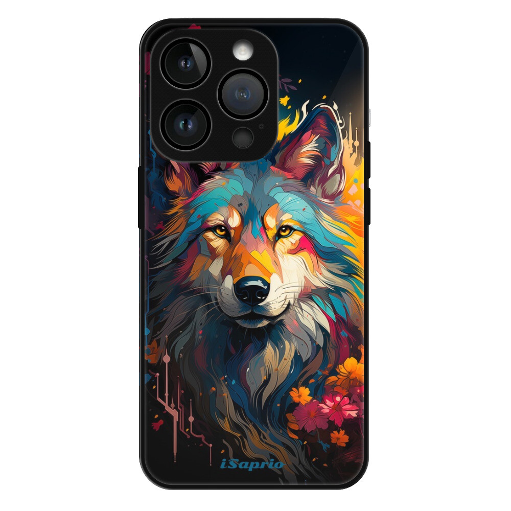 Lesklé puzdro Exclusive iSaprio - Mysterious Wolf - iPhone 15 Pro