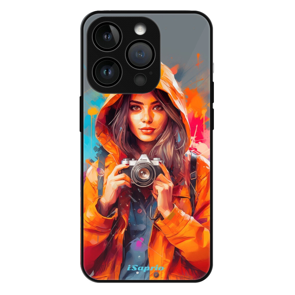 Lesklé puzdro Exclusive iSaprio - Girl with Camera - iPhone 15 Pro