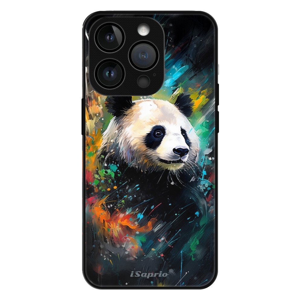 Lesklé puzdro Exclusive iSaprio - Abstract Panda - iPhone 15 Pro