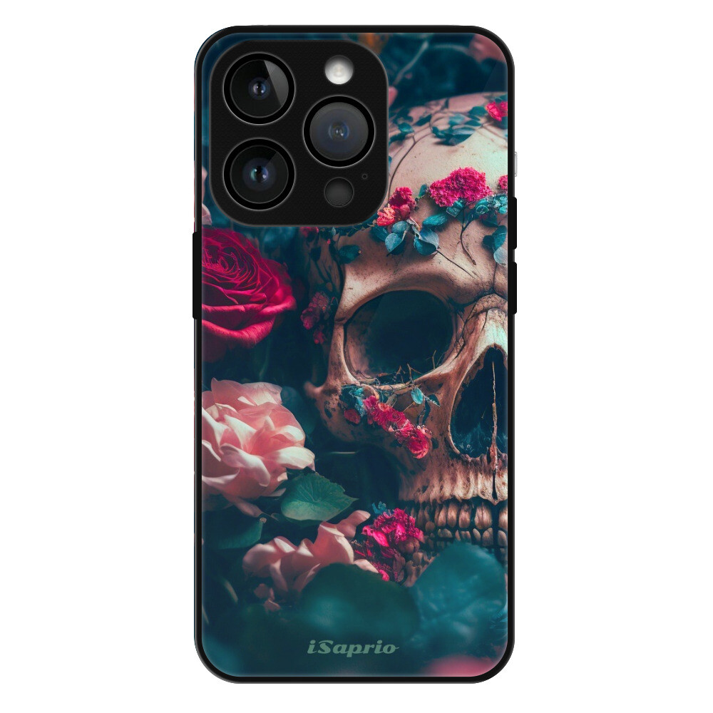 Lesklé puzdro Exclusive iSaprio - Skull in Roses - iPhone 15 Pro