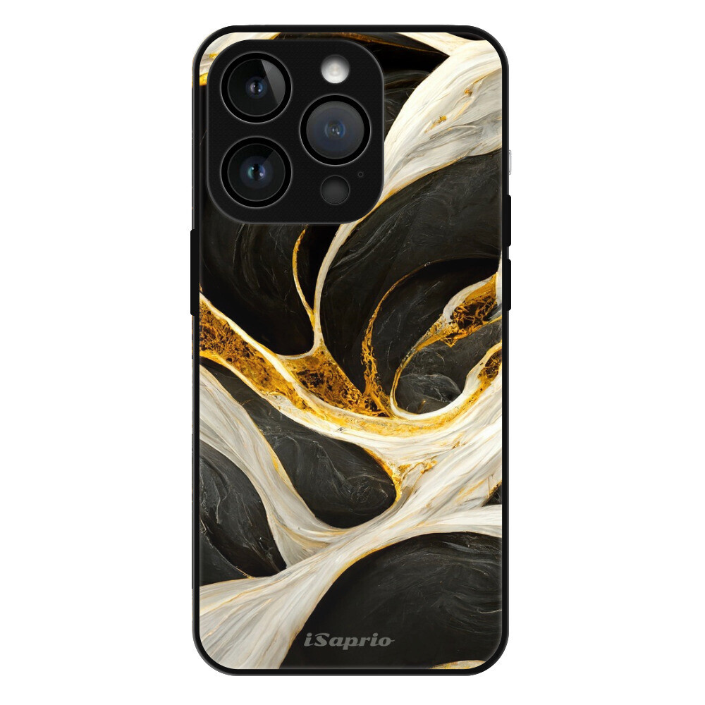 Lesklé puzdro Exclusive iSaprio - Black and Gold - iPhone 15 Pro