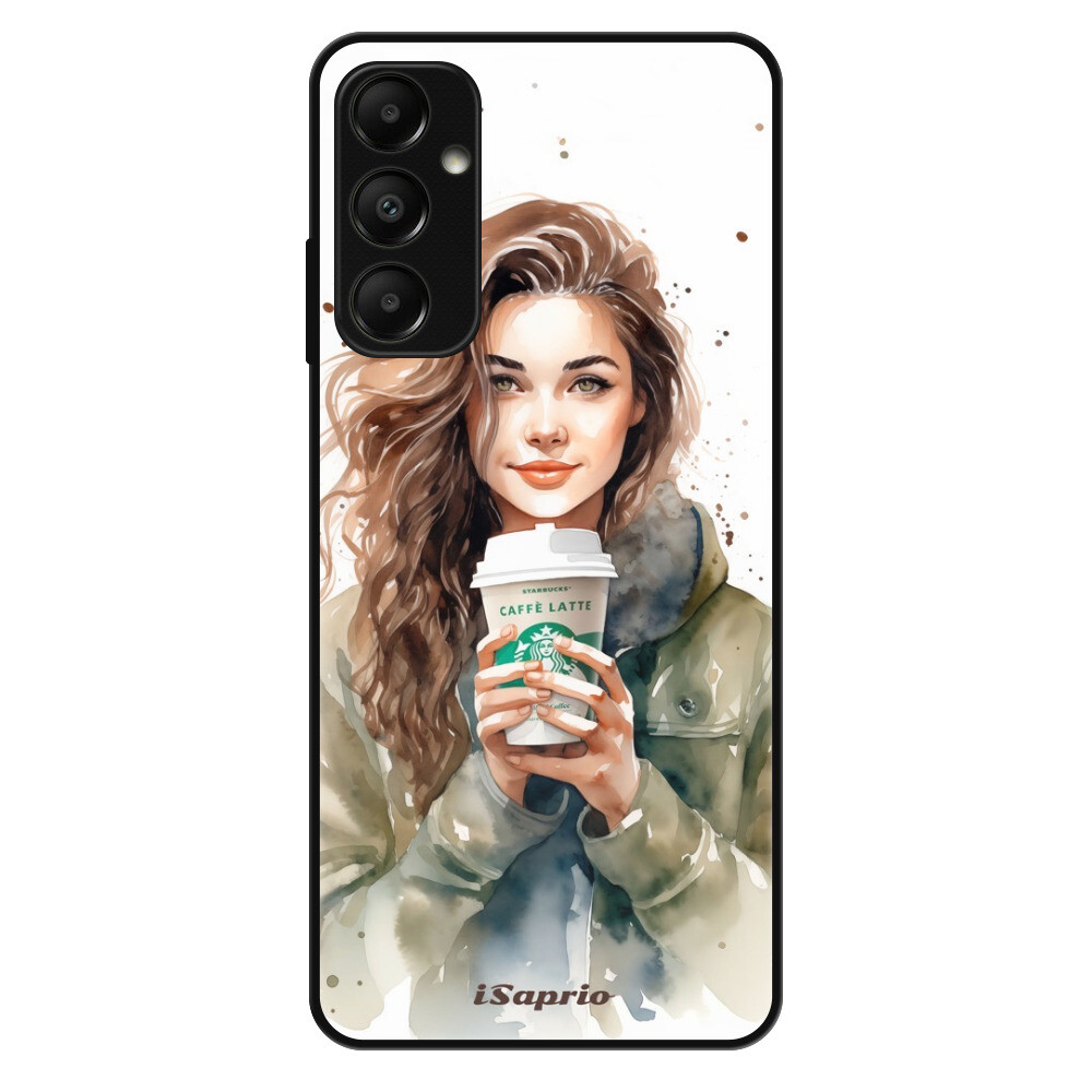 Lesklé puzdro Exclusive iSaprio - Girl With Latte - Samsung Galaxy A05s