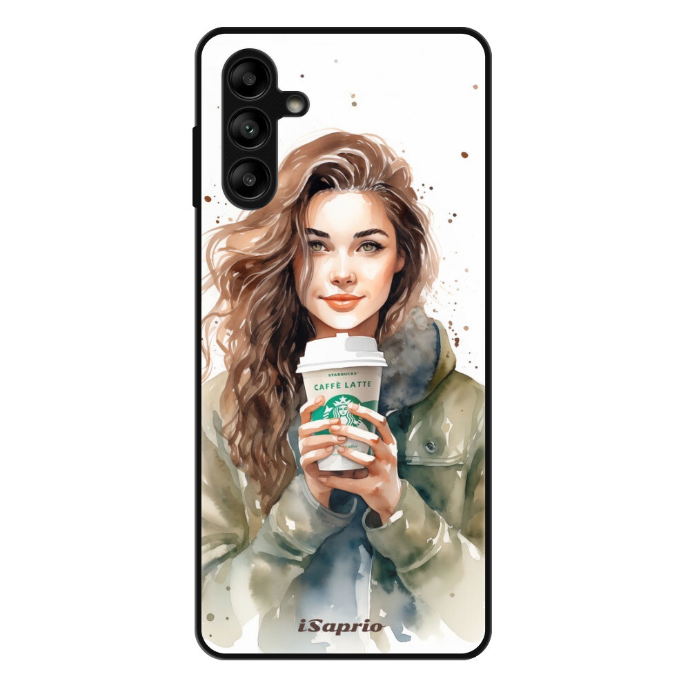 Lesklé puzdro Exclusive iSaprio - Girl With Latte - Samsung Galaxy A13 5G / A04s