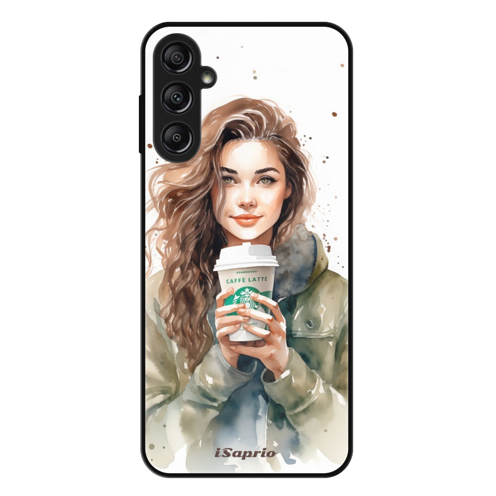 Lesklé puzdro Exclusive iSaprio - Girl With Latte - Samsung Galaxy A14 / A14 5G