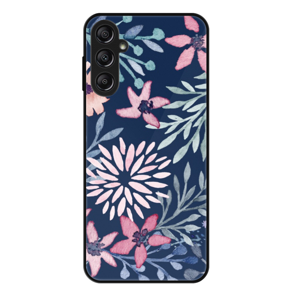 Lesklé puzdro Exclusive iSaprio - Leaves on Blue - Samsung Galaxy A14 / A14 5G