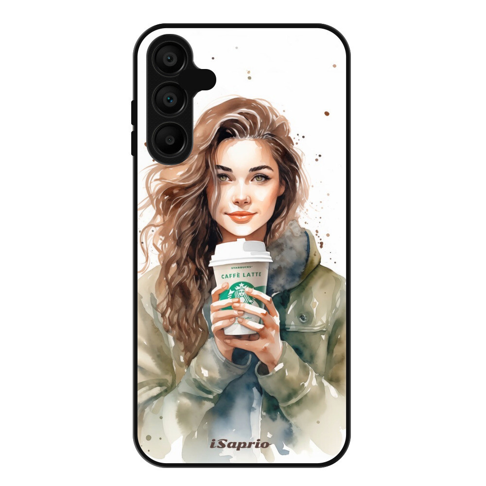 Lesklé puzdro Exclusive iSaprio - Girl With Latte - Samsung Galaxy A15 / A15 5G