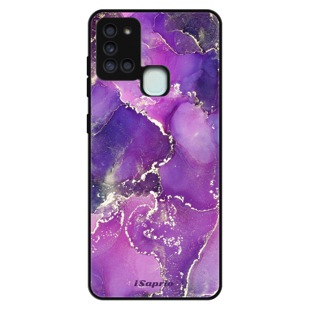 Lesklé puzdro Exclusive iSaprio - Purple Marble 10 - Samsung Galaxy A21s