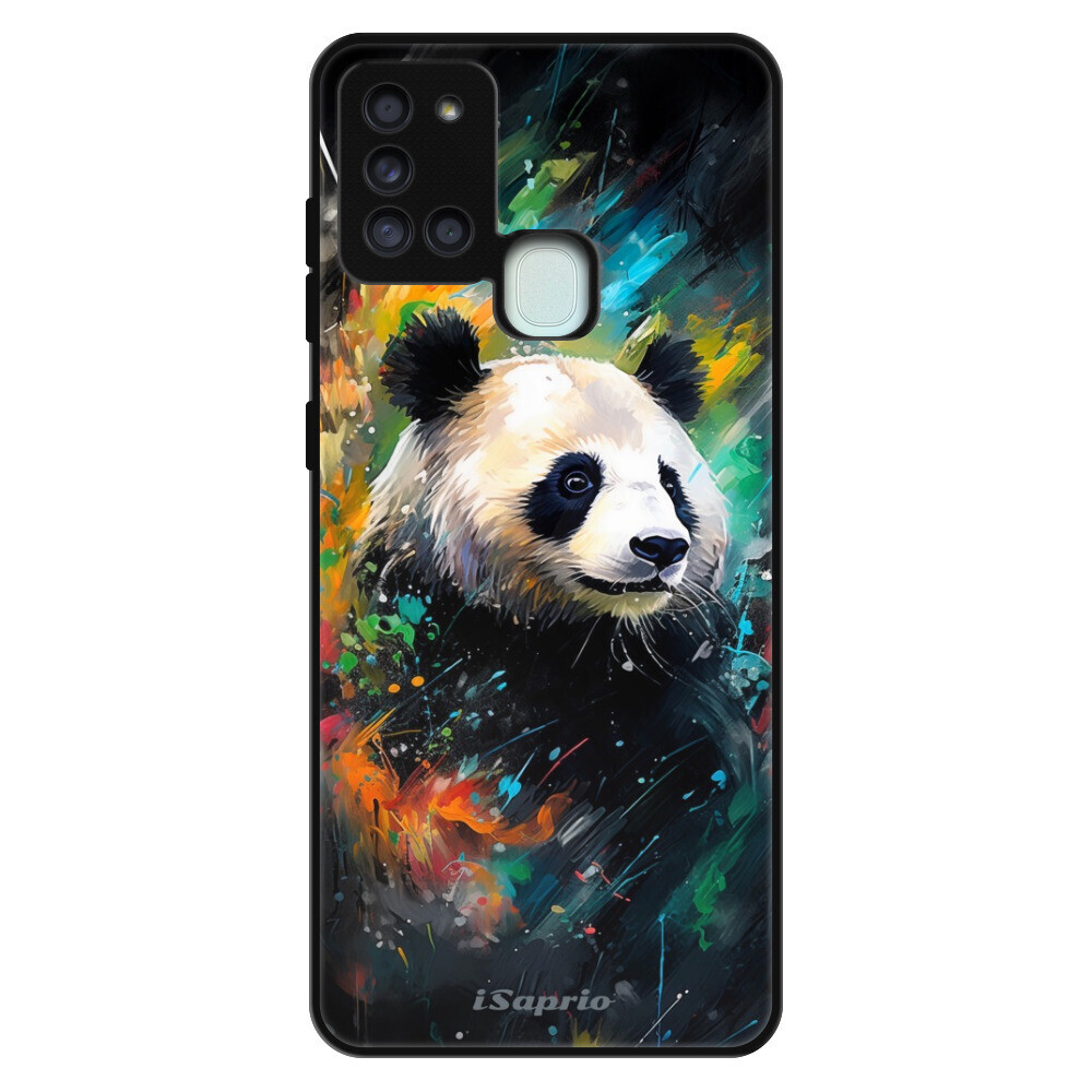 Lesklé puzdro Exclusive iSaprio - Abstract Panda - Samsung Galaxy A21s