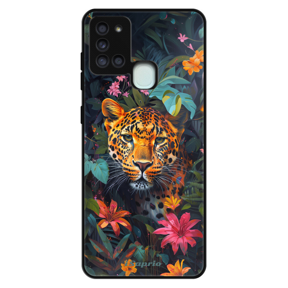 Lesklé puzdro Exclusive iSaprio - Flower Jaguar - Samsung Galaxy A21s