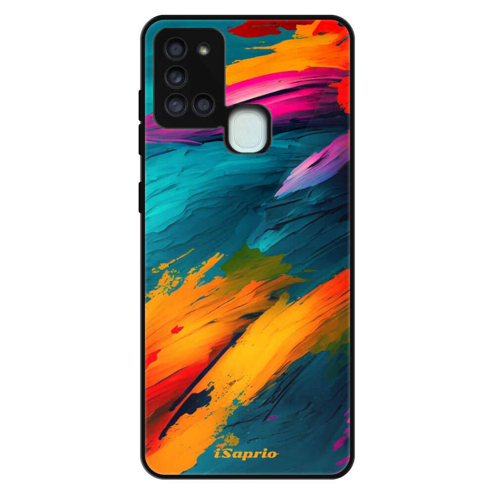 Lesklé puzdro Exclusive iSaprio - Blue Paint - Samsung Galaxy A21s