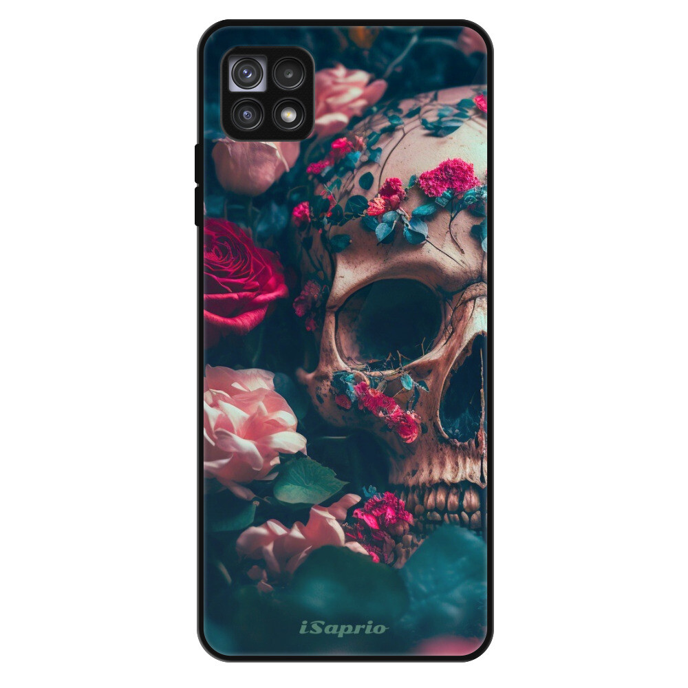 Lesklé puzdro Exclusive iSaprio - Skull in Roses - Samsung Galaxy A22 5G