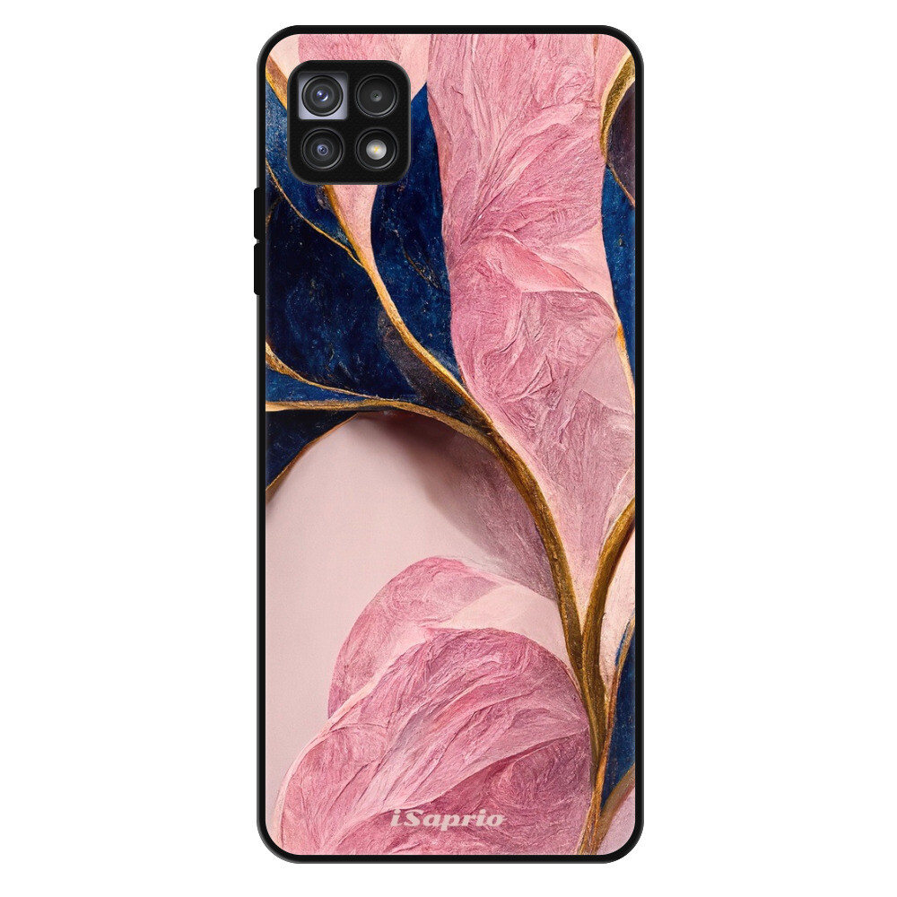 Lesklé puzdro Exclusive iSaprio - Pink Blue Leaves - Samsung Galaxy A22 5G