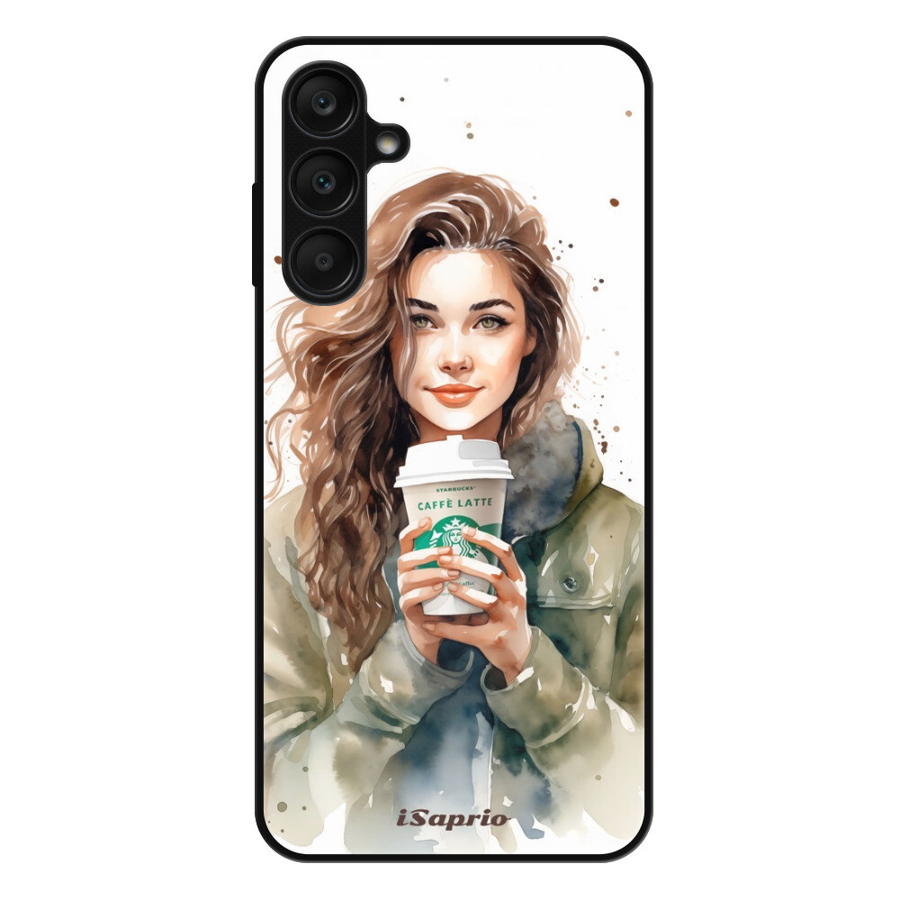 Lesklé puzdro Exclusive iSaprio - Girl With Latte - Samsung Galaxy A25 5G