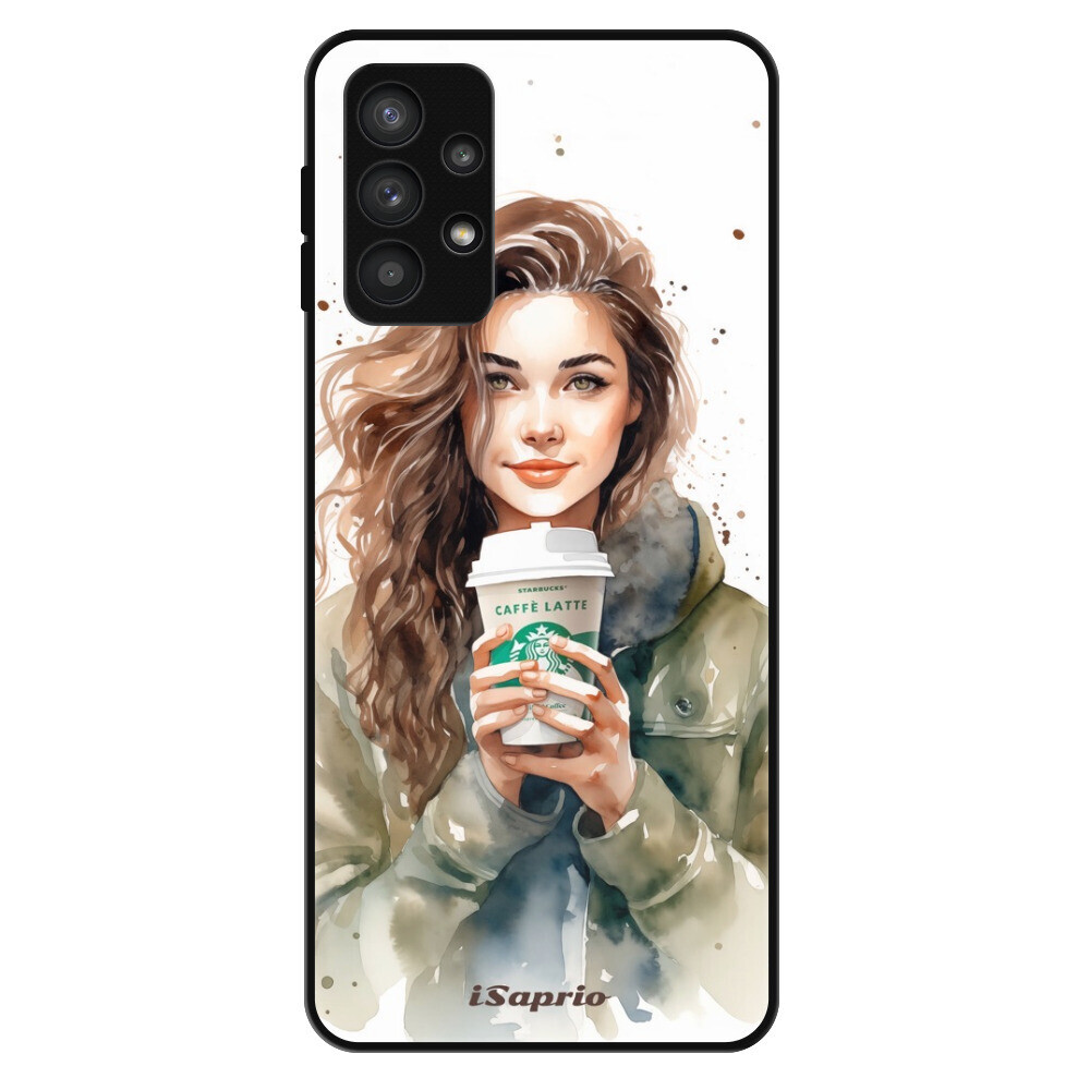 Lesklé puzdro Exclusive iSaprio - Girl With Latte - Samsung Galaxy A32 5G