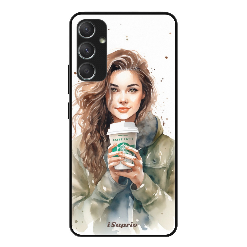 Lesklé puzdro Exclusive iSaprio - Girl With Latte - Samsung Galaxy A34 5G