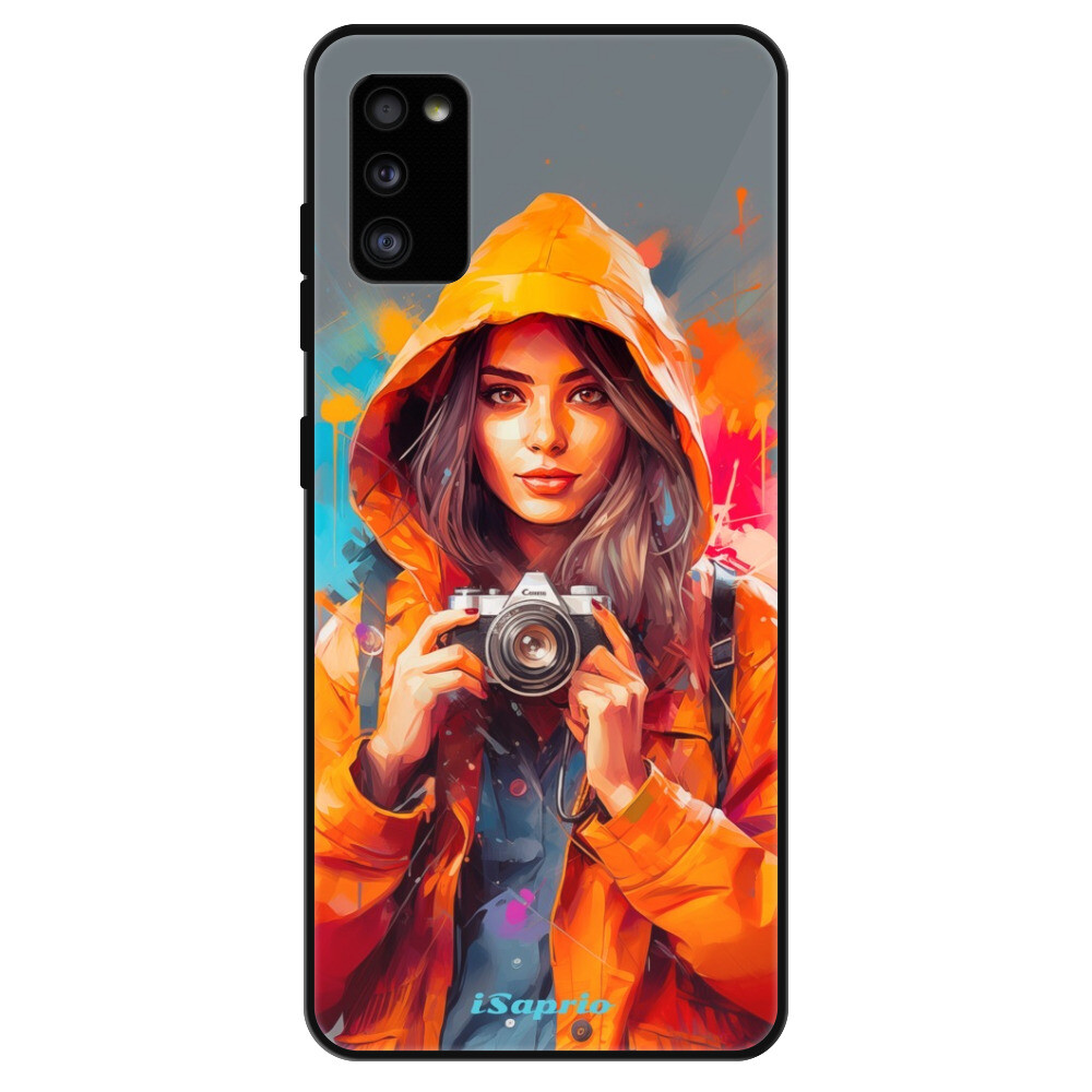 Lesklé puzdro Exclusive iSaprio - Girl with Camera - Samsung Galaxy A41