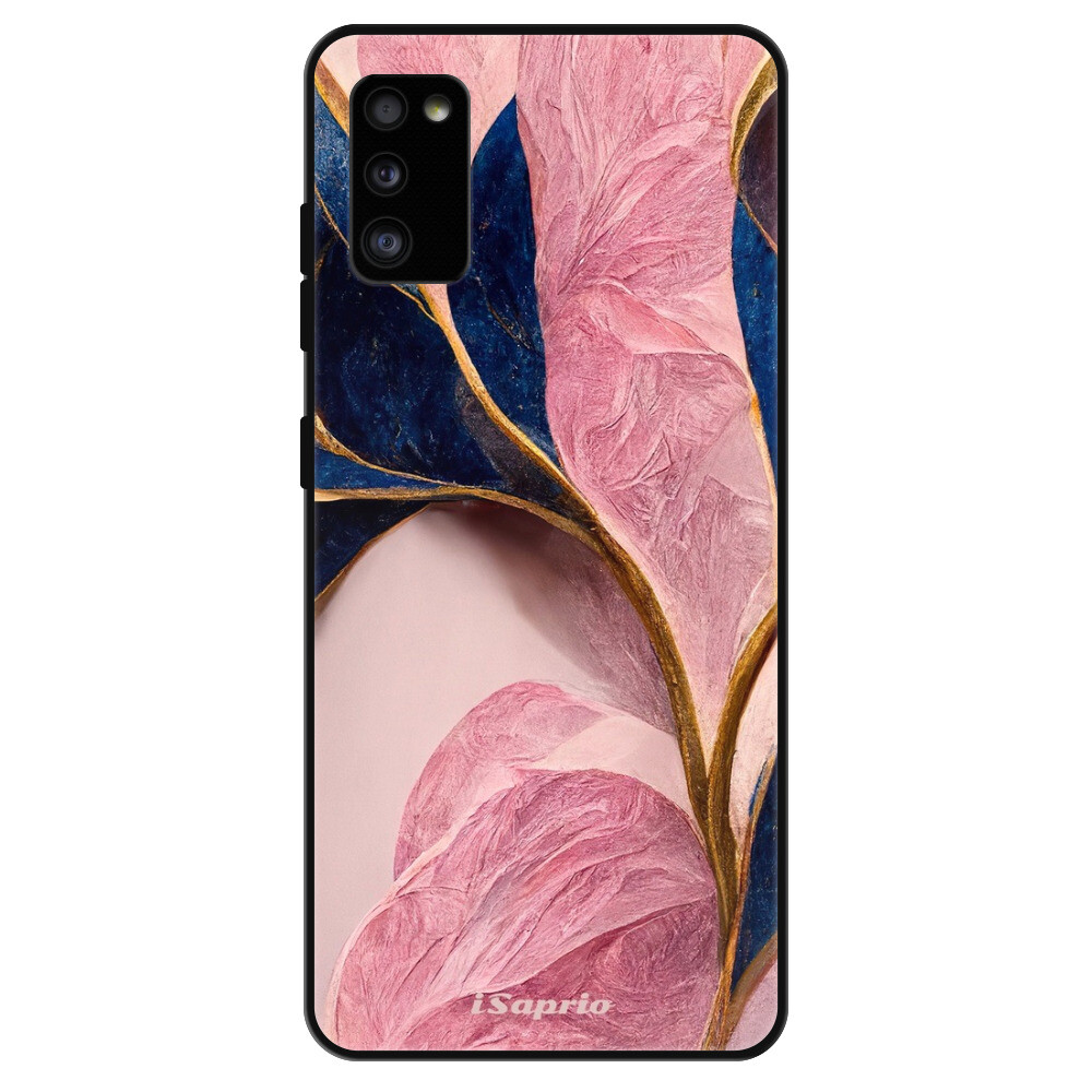 Lesklé puzdro Exclusive iSaprio - Pink Blue Leaves - Samsung Galaxy A41