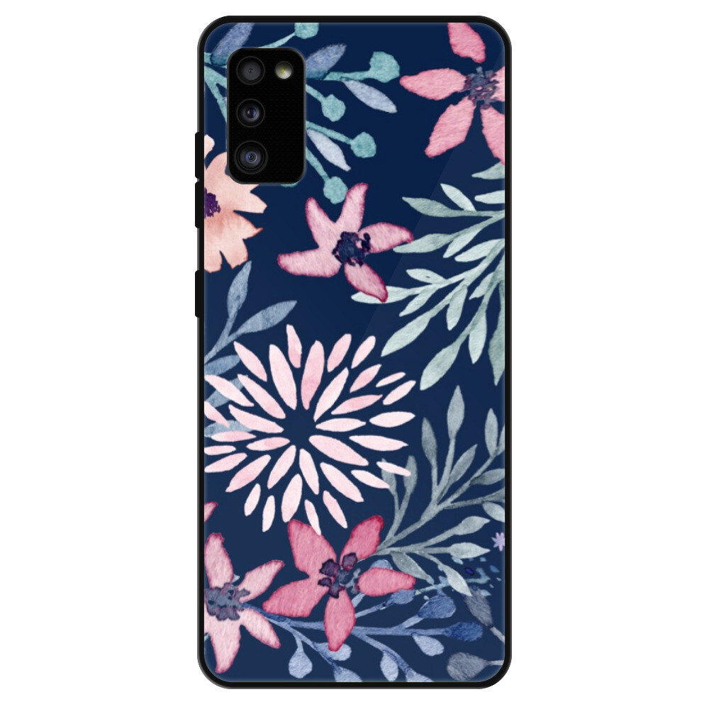 Lesklé puzdro Exclusive iSaprio - Leaves on Blue - Samsung Galaxy A41