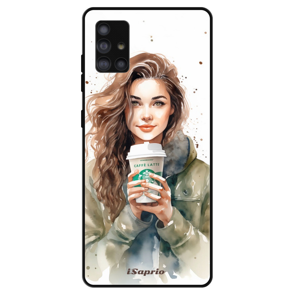 Lesklé puzdro Exclusive iSaprio - Girl With Latte - Samsung Galaxy A51
