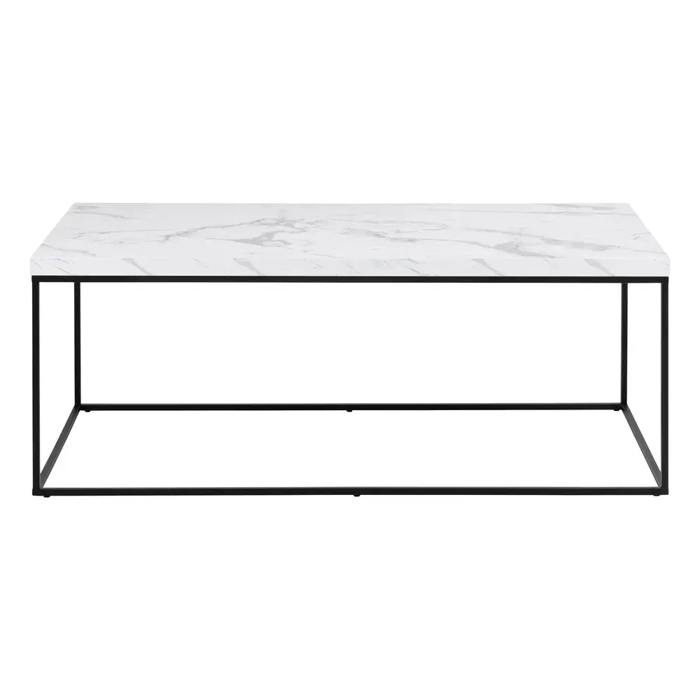 Konferenční stolek Barossa 110 cm bílý mramor/černý