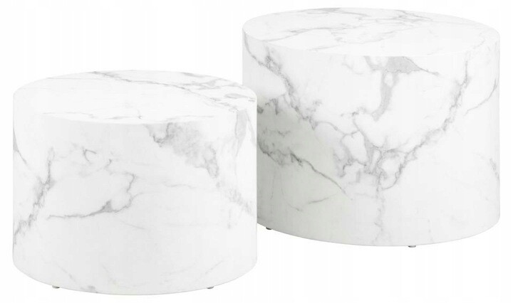 Sada 2 ks konferenčních stolků Dice 02 bílý mramor