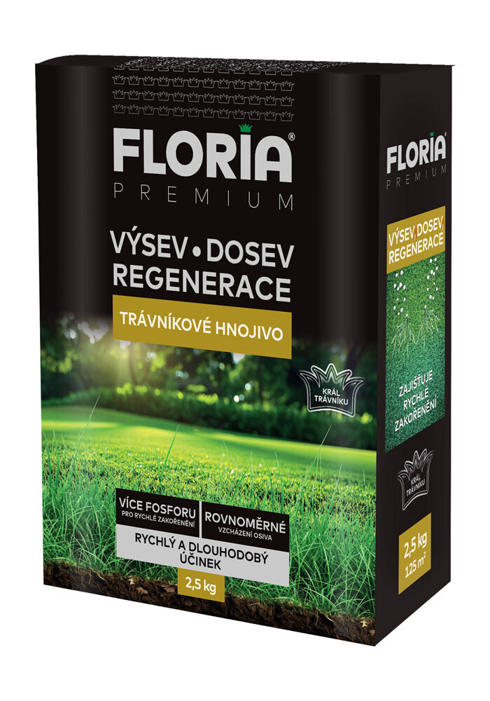 AGRO FLORIA PREMIUM Trávnikové hnojivo na výsevy, dosevy a regeneráciu 2,5 kg