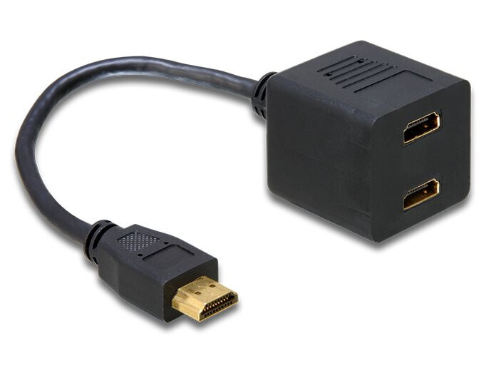 Delock adaptér HDMI samec na 2x HDMI samica