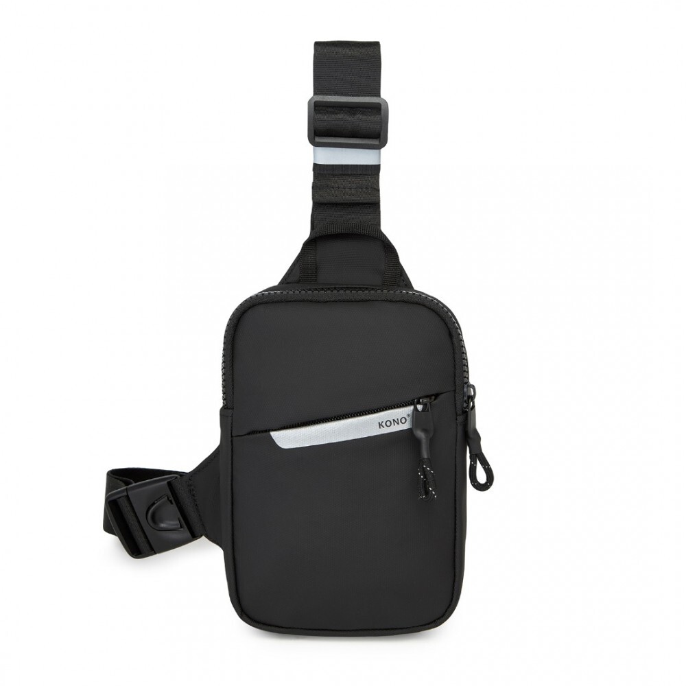 Ľahká crossbody sling taška Kono - čierna