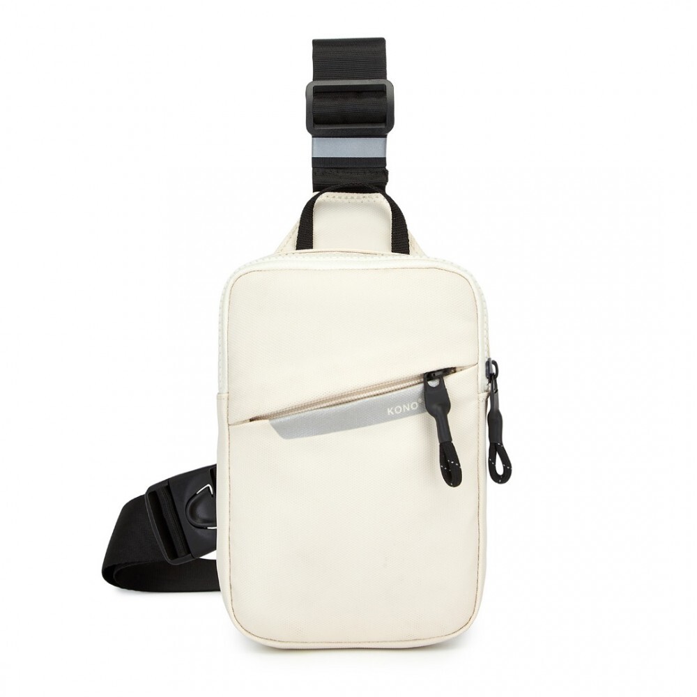 Ľahká crossbody sling taška Kono - béžová