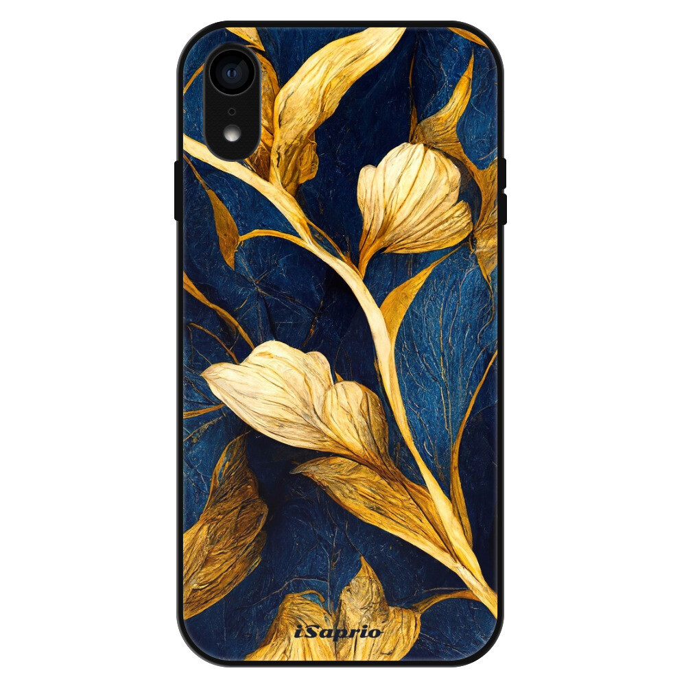 Lesklé puzdro Exclusive iSaprio - Gold Leaves - iPhone XR