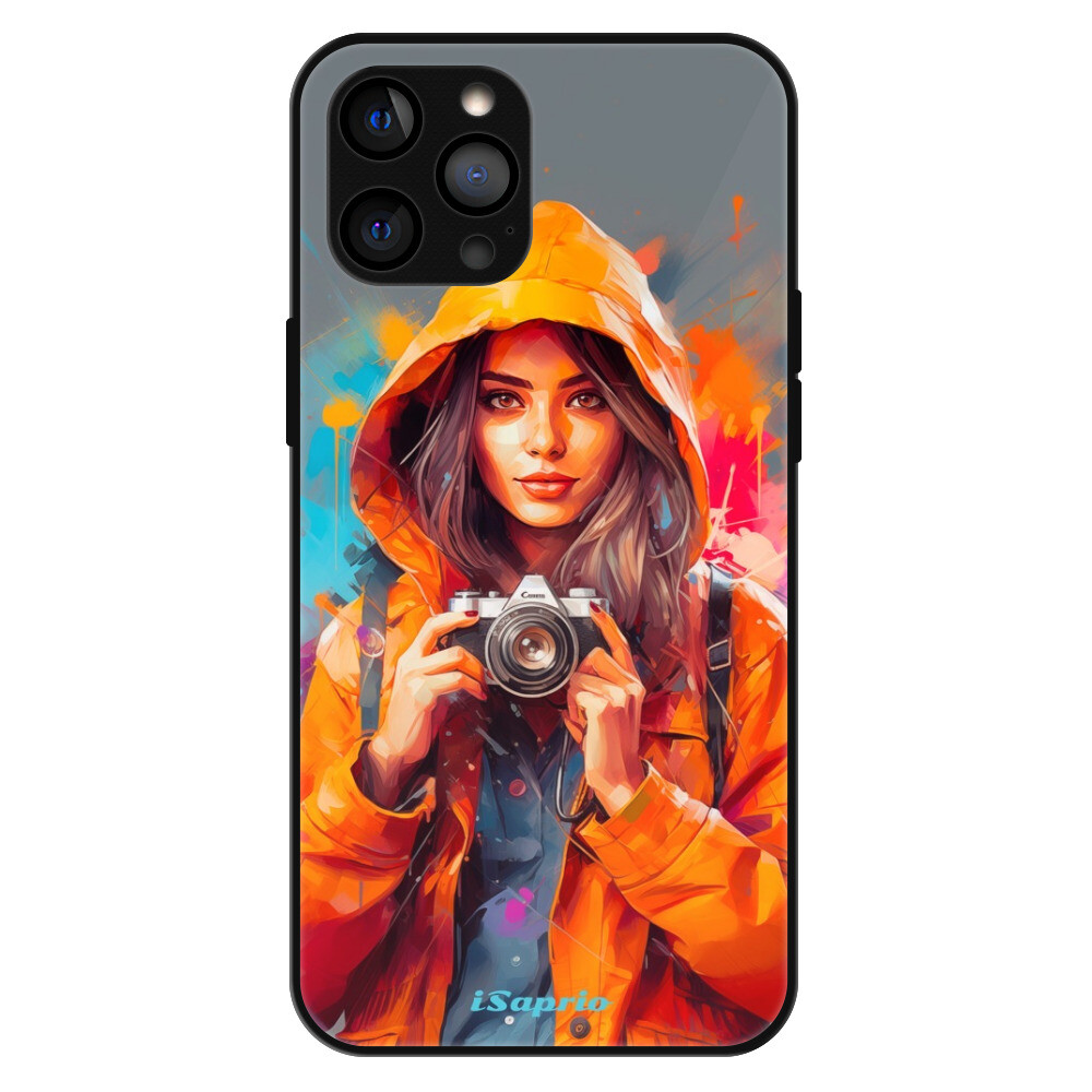 Lesklé puzdro Exclusive iSaprio - Girl with Camera - iPhone 12 Pro