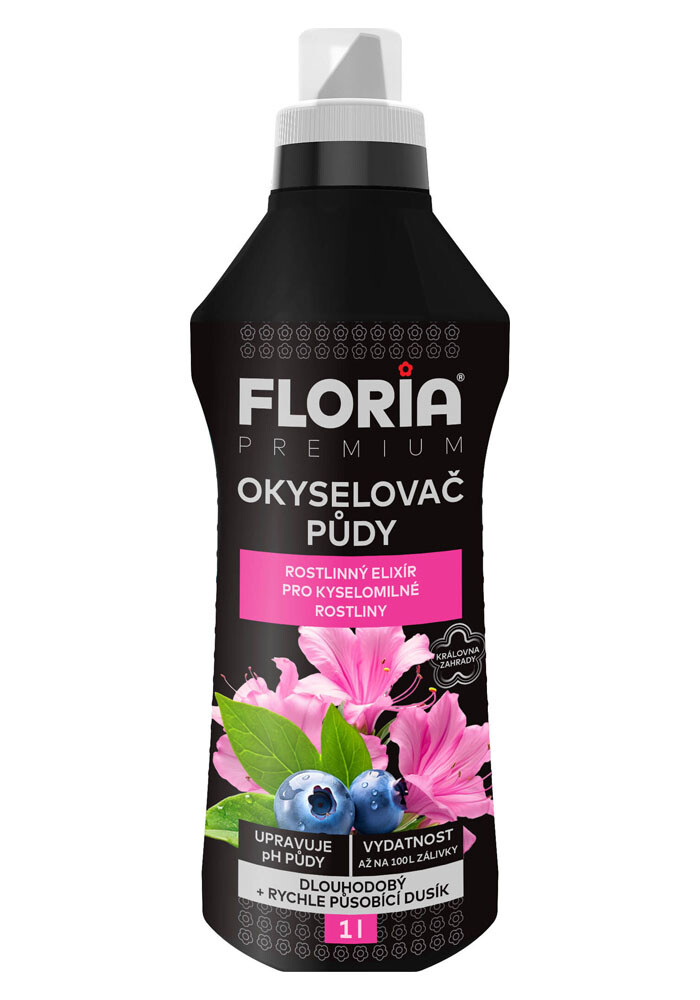 AGRO FLORIA PREMIUM Okysľovač a kvapalné hnojivo pre kyslomilné rastliny 1 l