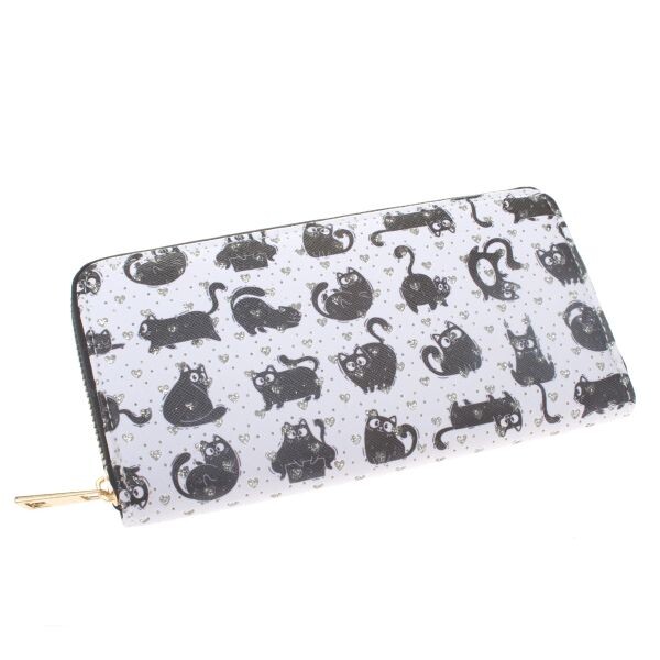 Veľká peňaženka s čiernymi mačkami
