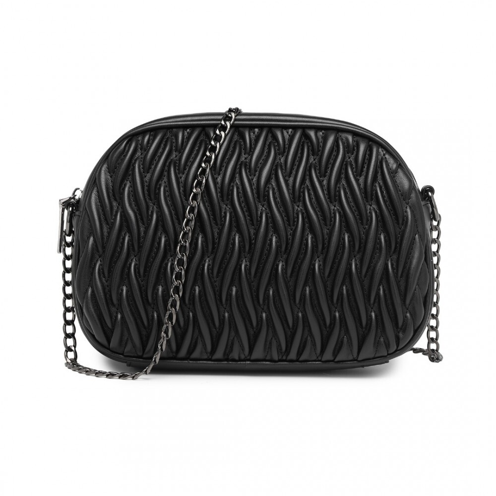 Dámska prešívaná crossbody kabelka Miss Lulu - čierna